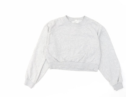 H&M Womens Grey Cotton Pullover Sweatshirt Size S Pullover