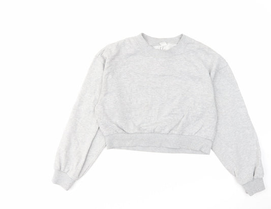 H&M Womens Grey Cotton Pullover Sweatshirt Size S Pullover