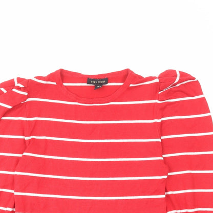 Womens UK Size S QED London Red Pullover Jumper