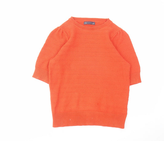 Womens UK Size 10 Marks and Spencer Orange Pullover Jumper