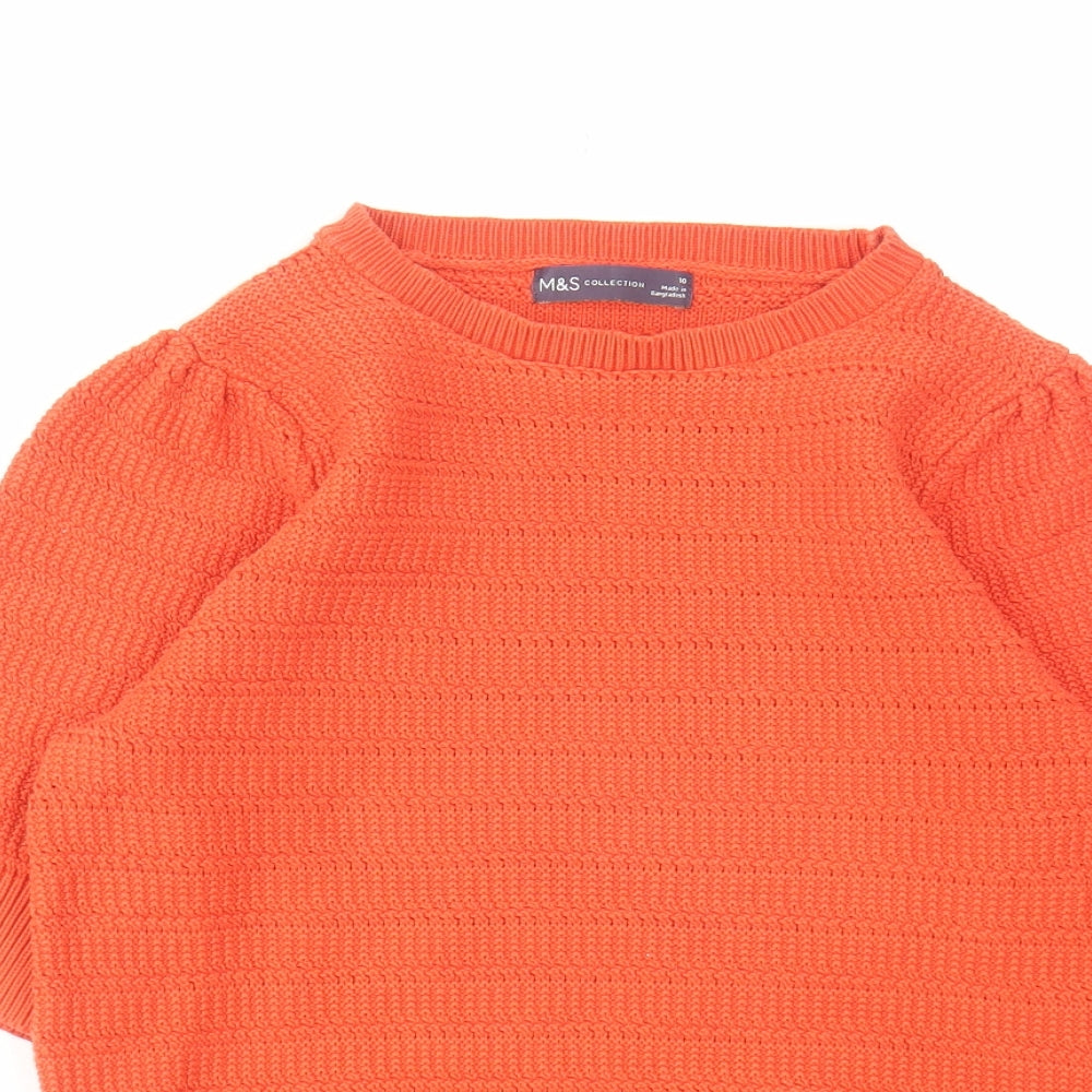 Womens UK Size 10 Marks and Spencer Orange Pullover Jumper