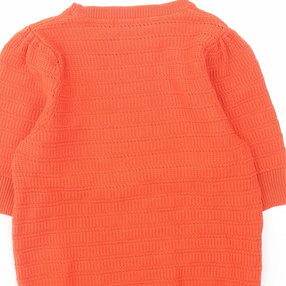 Womens UK Size 10 Marks and Spencer Orange Pullover Jumper