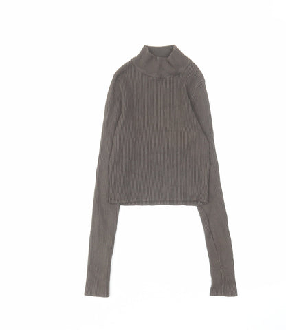 Womens UK Size XS Pull&Bear Grey Basic T-Shirt