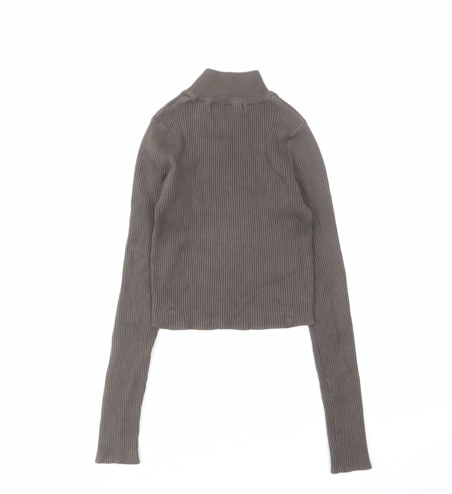 Womens UK Size XS Pull&Bear Grey Basic T-Shirt