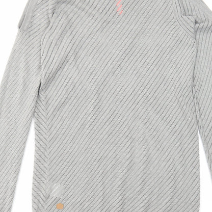 Zakti Womens Grey Round Neck Cotton Pullover Jumper Size S - Cold Shoulder