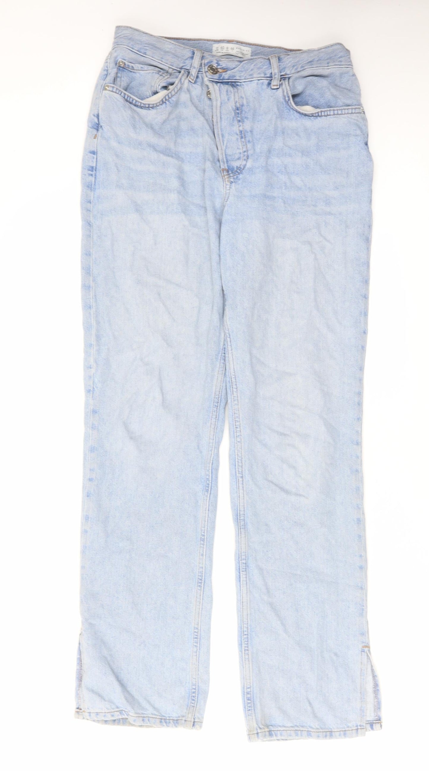 Denim & Co. Womens Blue Cotton Bootcut Jeans Size 12 L32 in Regular Button