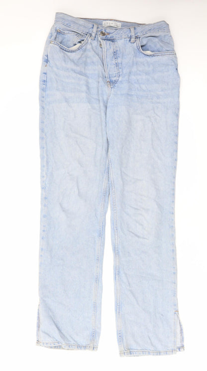 Denim & Co. Womens Blue Cotton Bootcut Jeans Size 12 L32 in Regular Button