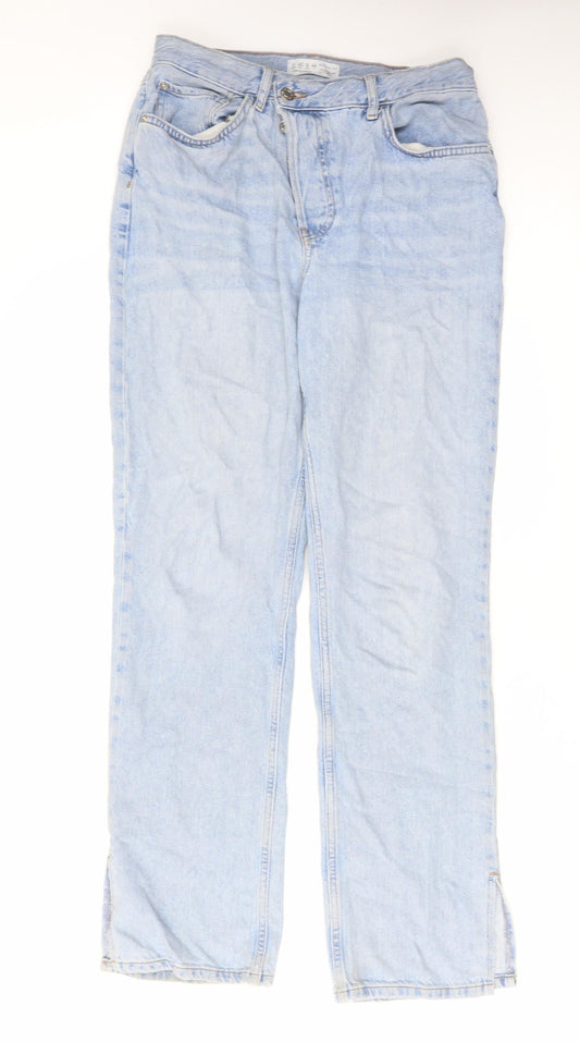 Denim & Co. Womens Blue Cotton Bootcut Jeans Size 12 L32 in Regular Button