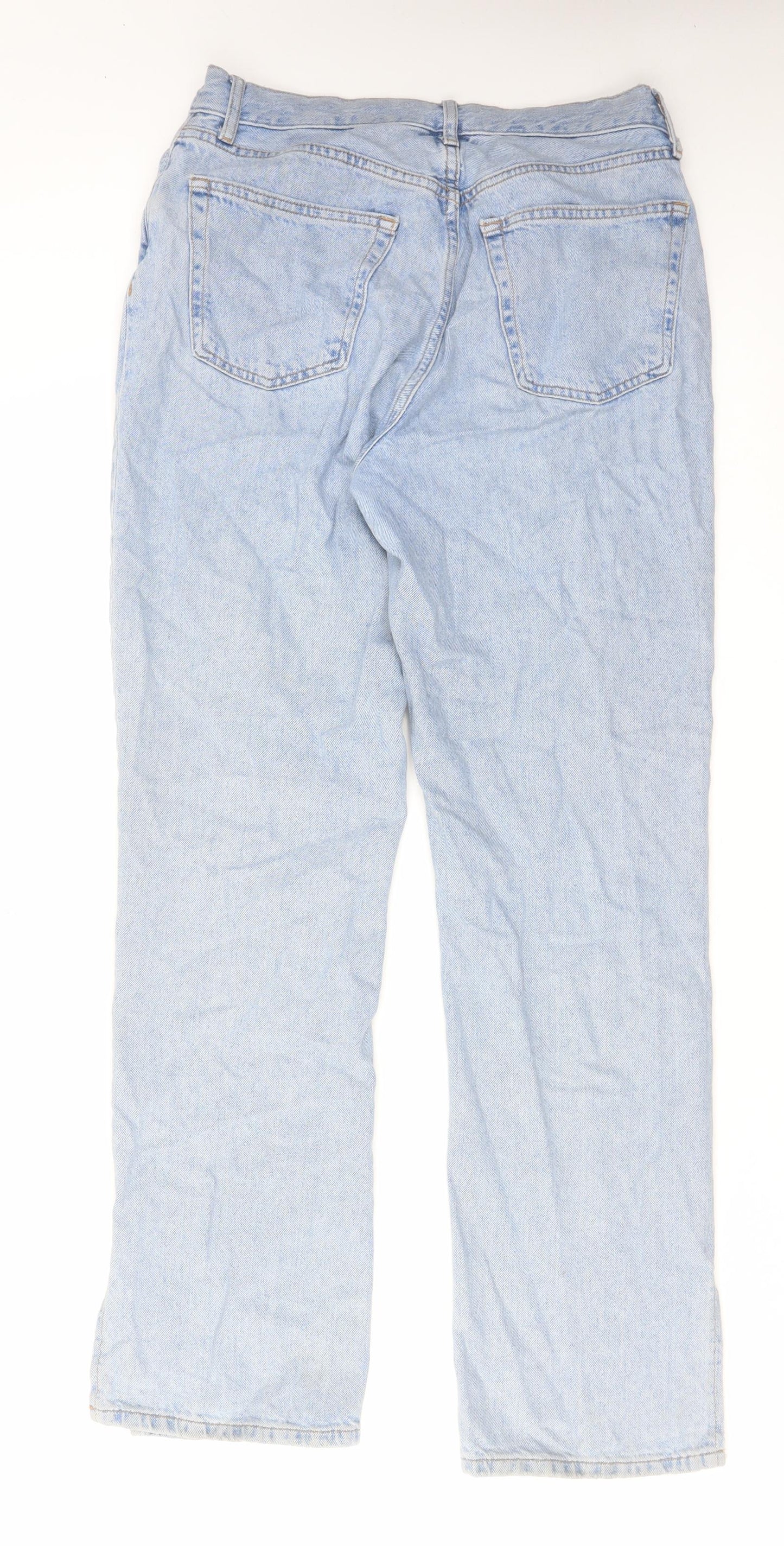 Denim & Co. Womens Blue Cotton Bootcut Jeans Size 12 L32 in Regular Button