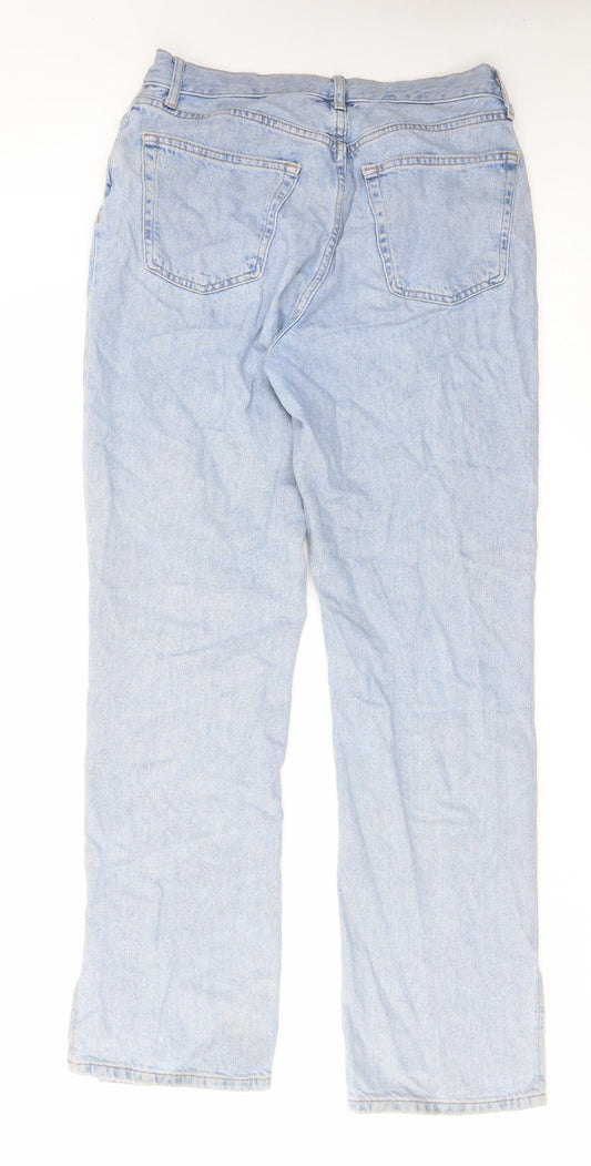 Denim & Co. Womens Blue Cotton Bootcut Jeans Size 12 L32 in Regular Button