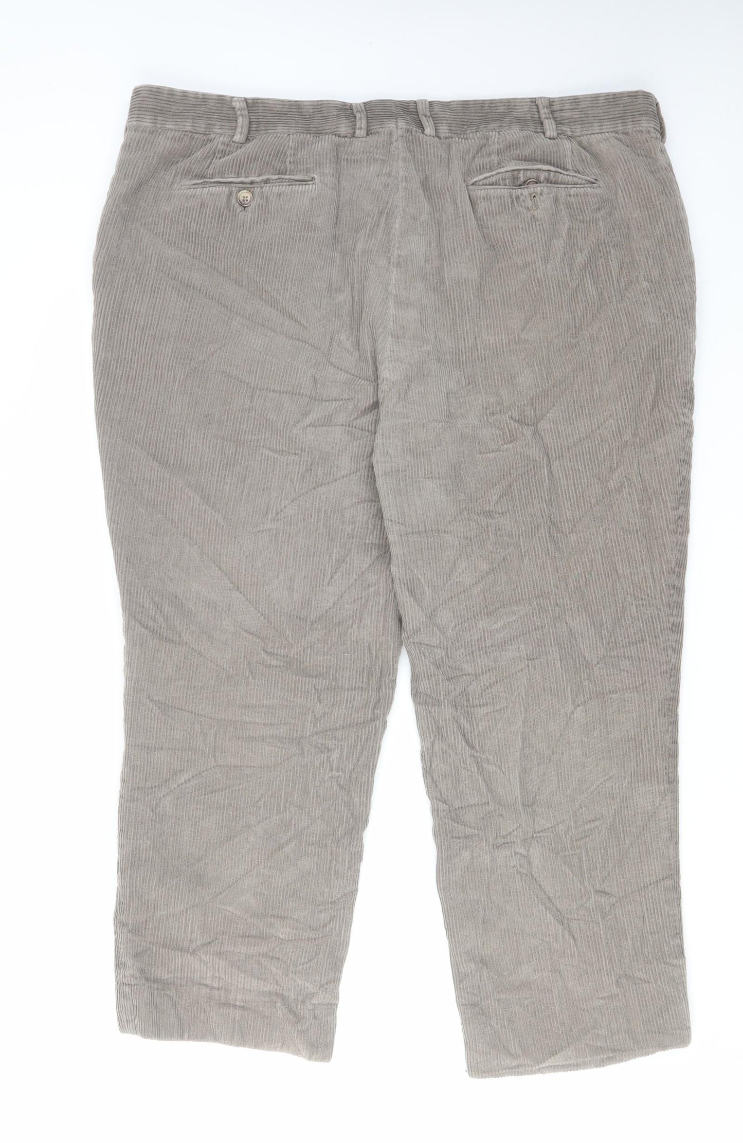 DG'S Prestige Mens Brown Cotton Trousers Size 44 in L25 in Regular Zip