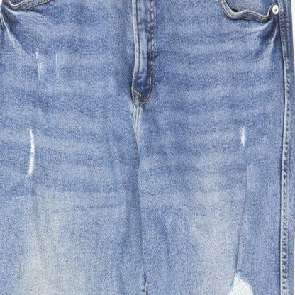 Gap Mens Blue Cotton Straight Jeans Size 34 in L27 in Slim Zip