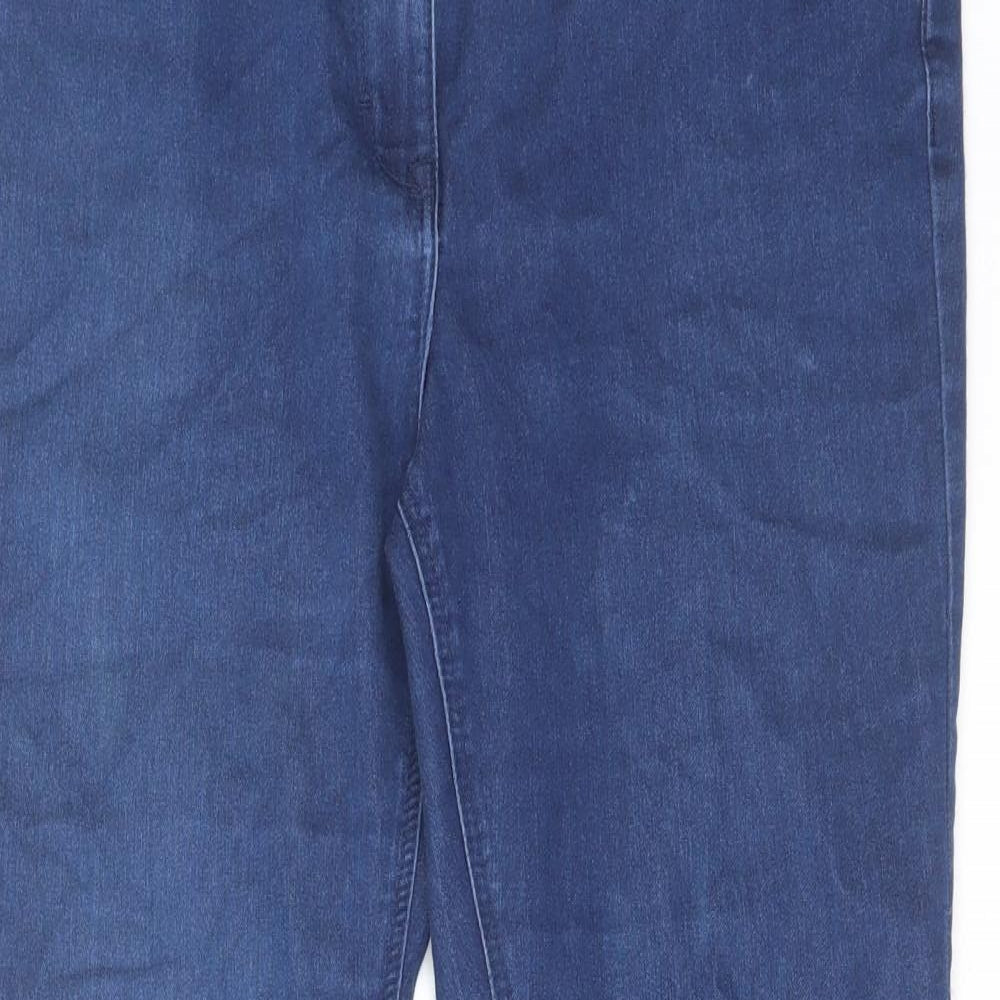 South Womens Blue Cotton Skinny Jeans Size 14 L28 in Regular Zip