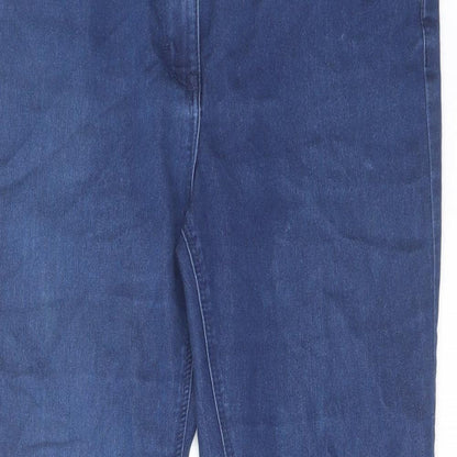 South Womens Blue Cotton Skinny Jeans Size 14 L28 in Regular Zip