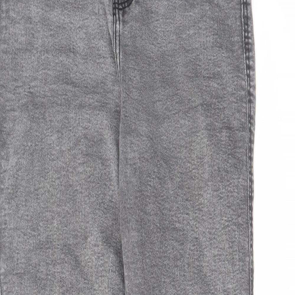 Bershka Womens Grey Cotton Skinny Jeans Size 8 L27 in Regular Zip