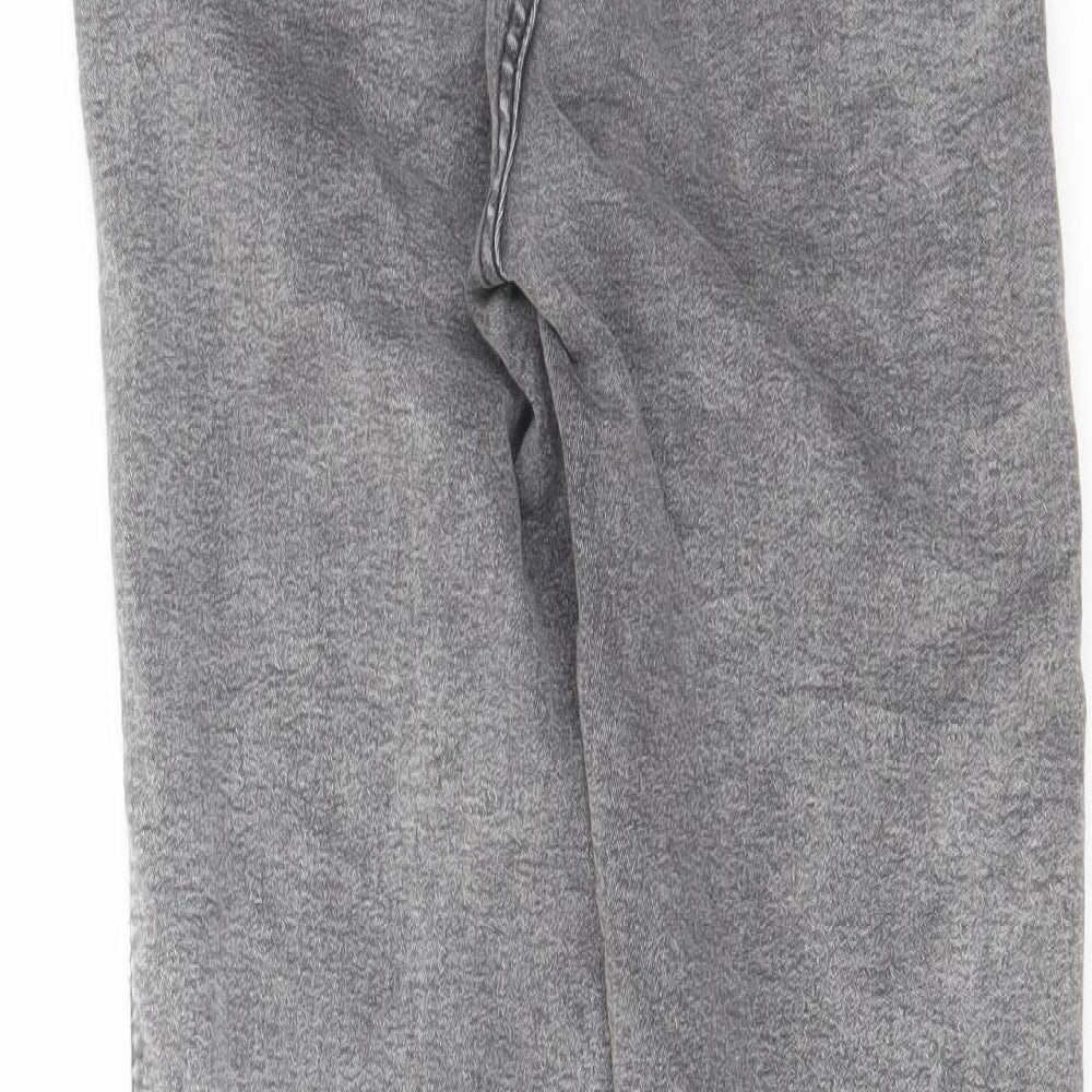 Bershka Womens Grey Cotton Skinny Jeans Size 8 L27 in Regular Zip