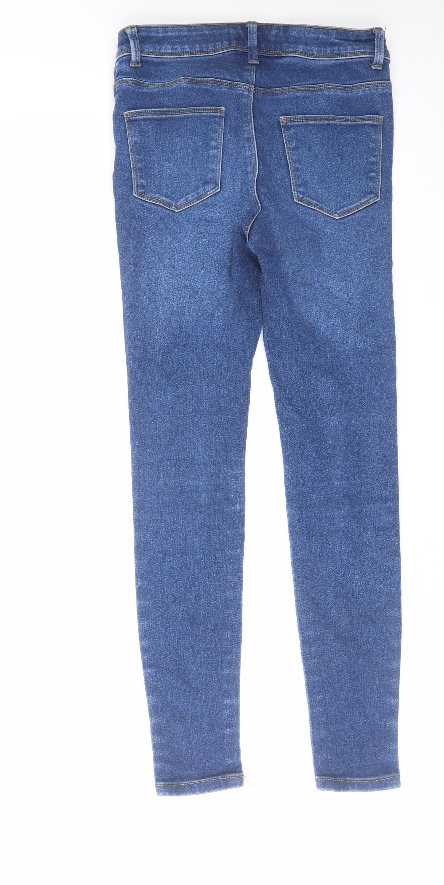 Denim & Co. Womens Blue Cotton Skinny Jeans Size 8 L27 in Regular Zip