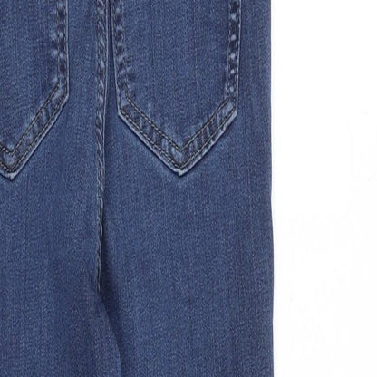 F&F Womens Blue Cotton Skinny Jeans Size 6 L25 in Slim Zip