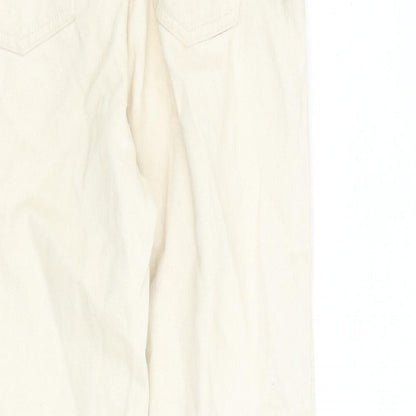Cradle to Cradle Certified Womens Beige Cotton Boyfriend Jeans Size 6 L26 in Regular Zip
