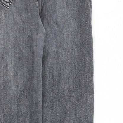 Zara Womens Grey Cotton Skinny Jeans Size 14 L27 in Regular Zip