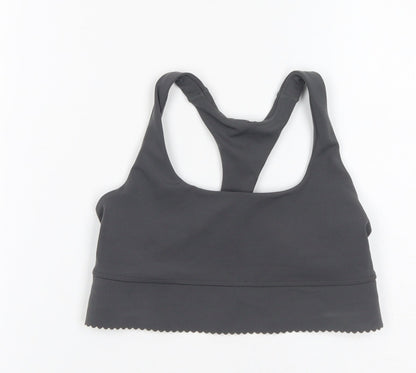 H&M Womens Grey Polyamide Cropped Tank Size XS Scoop Neck Pullover