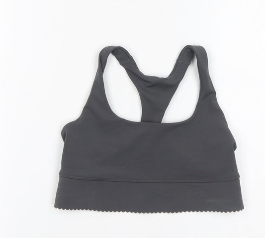 H&M Womens Grey Polyamide Cropped Tank Size XS Scoop Neck Pullover