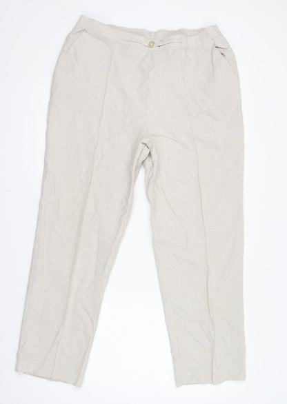 Womens UK Size 18 Marks and Spencer Regular Fit  Ivory Trousers