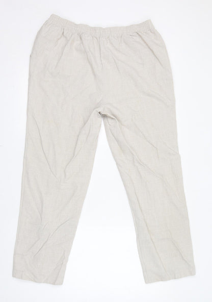 Womens UK Size 18 Marks and Spencer Regular Fit  Ivory Trousers