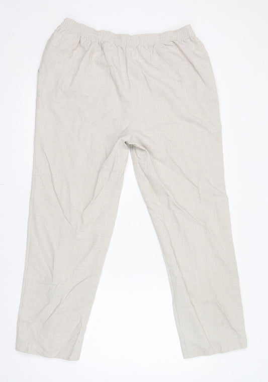 Womens UK Size 18 Marks and Spencer Regular Fit  Ivory Trousers
