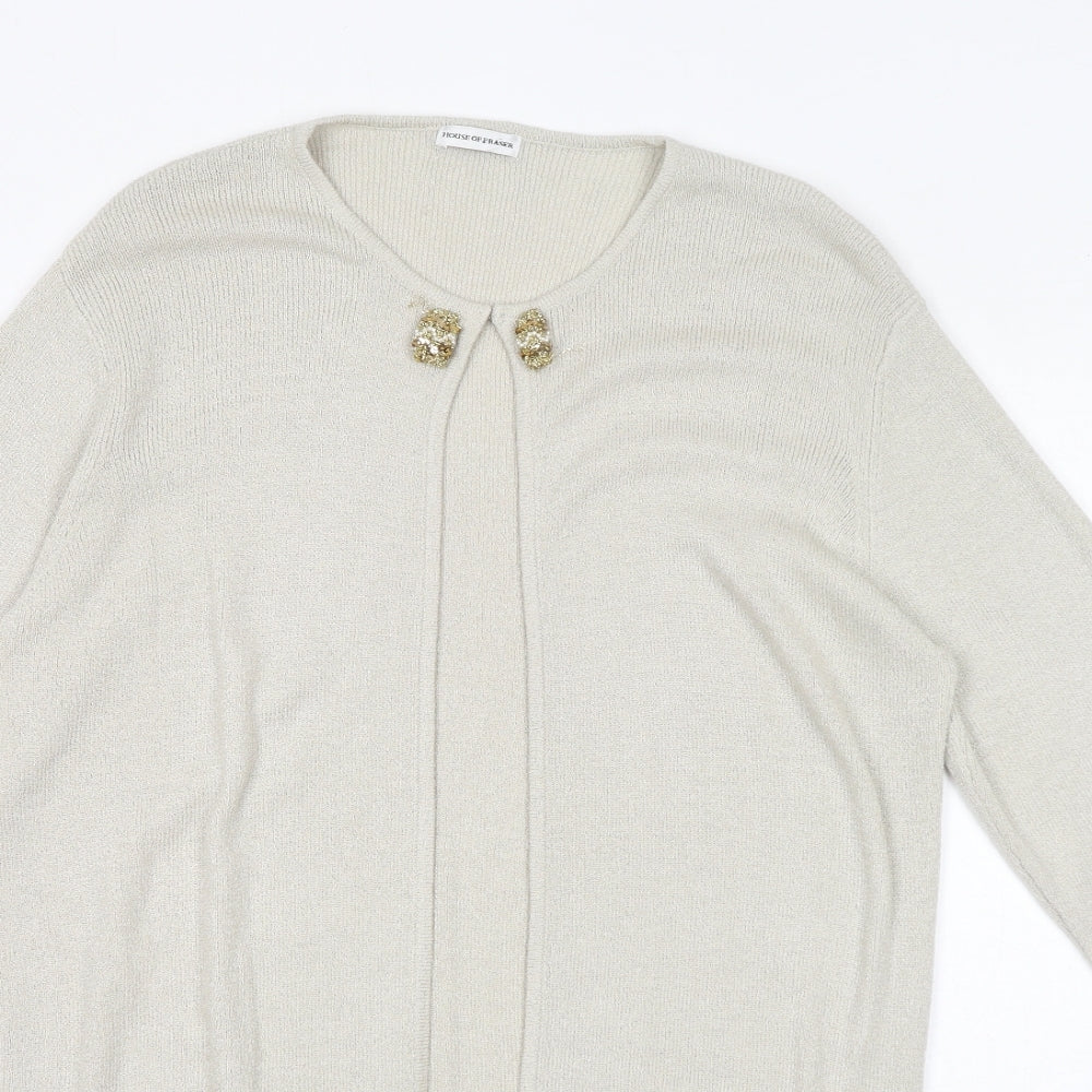 Womens UK Size S House of Fraser Ivory Cardigan Jumper
