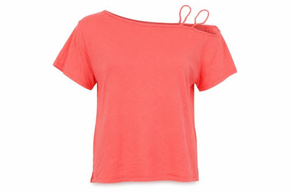 Womens UK Size 12 Very Red Basic T-Shirt