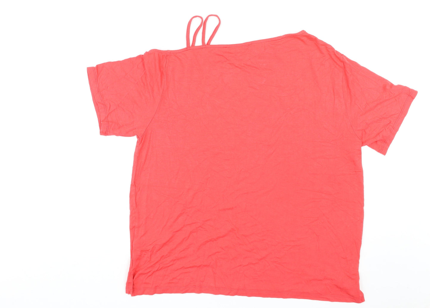 Womens UK Size 12 Very Red Basic T-Shirt