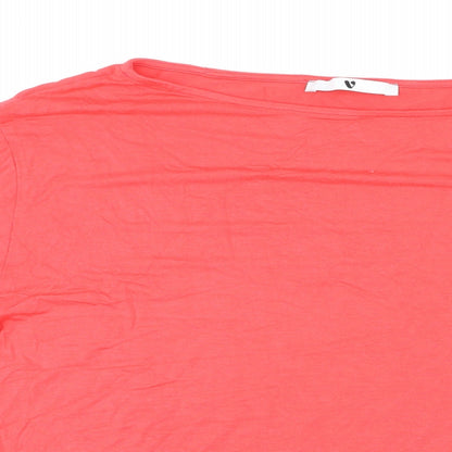 Womens UK Size 12 Very Red Basic T-Shirt