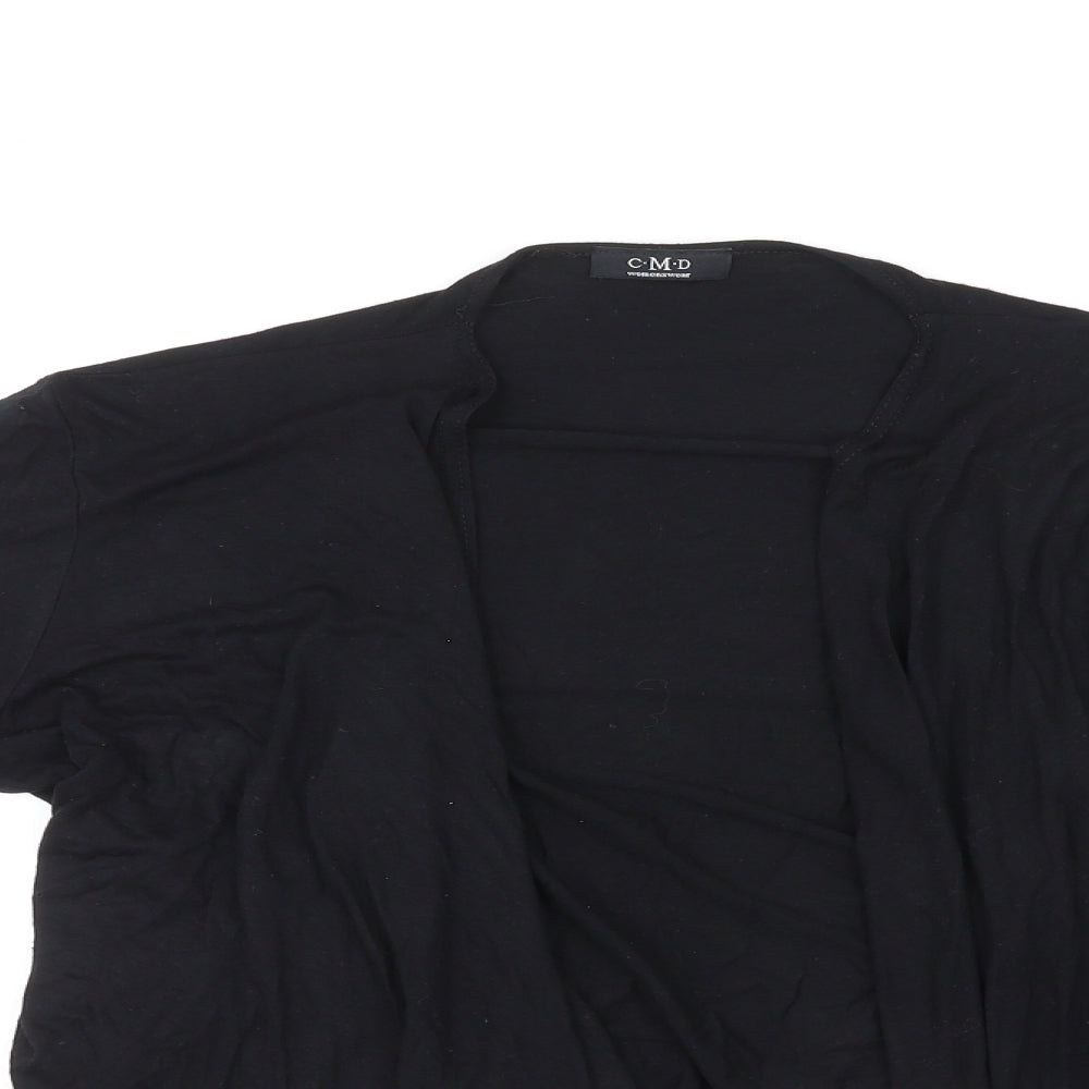 C.M.D Womens Black V-Neck Viscose Cardigan Jumper Size L