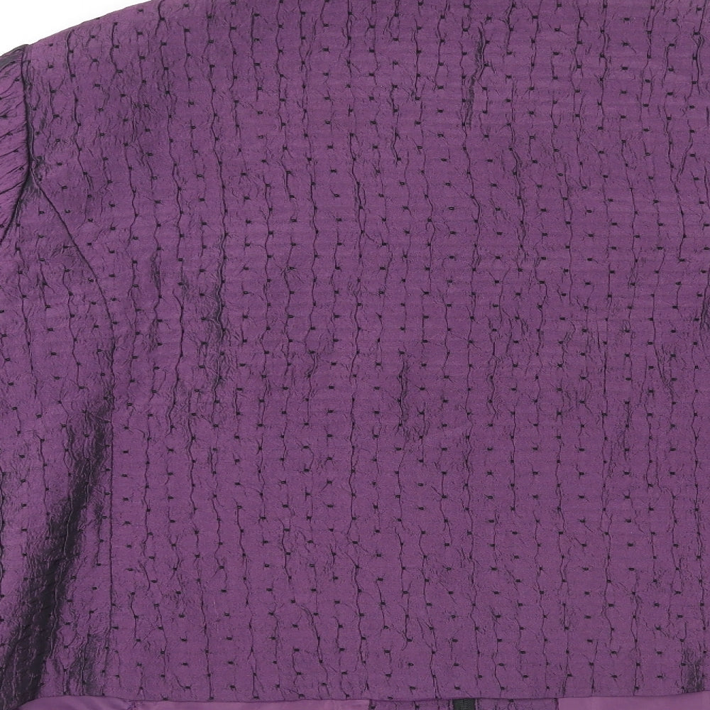 Erin London Womens Purple Geometric Jacket Size L Zip