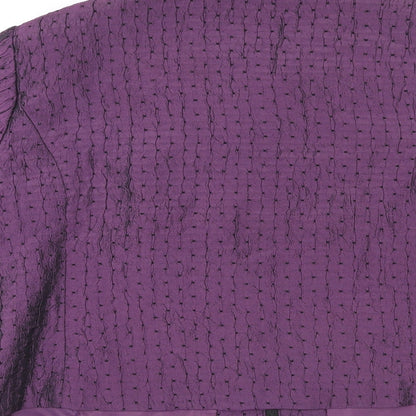 Erin London Womens Purple Geometric Jacket Size L Zip