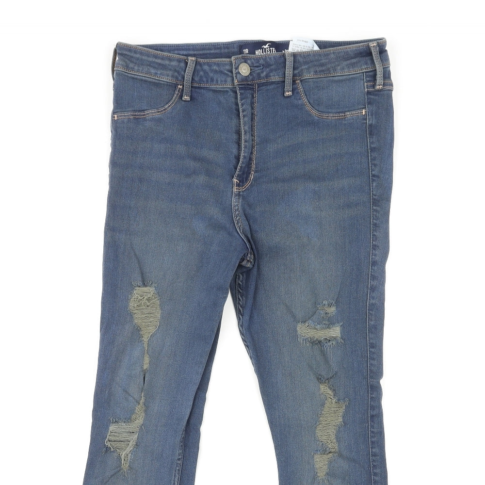 Hollister Womens Blue Cotton Skinny Jeans Size 30 in L28 in Slim Zip