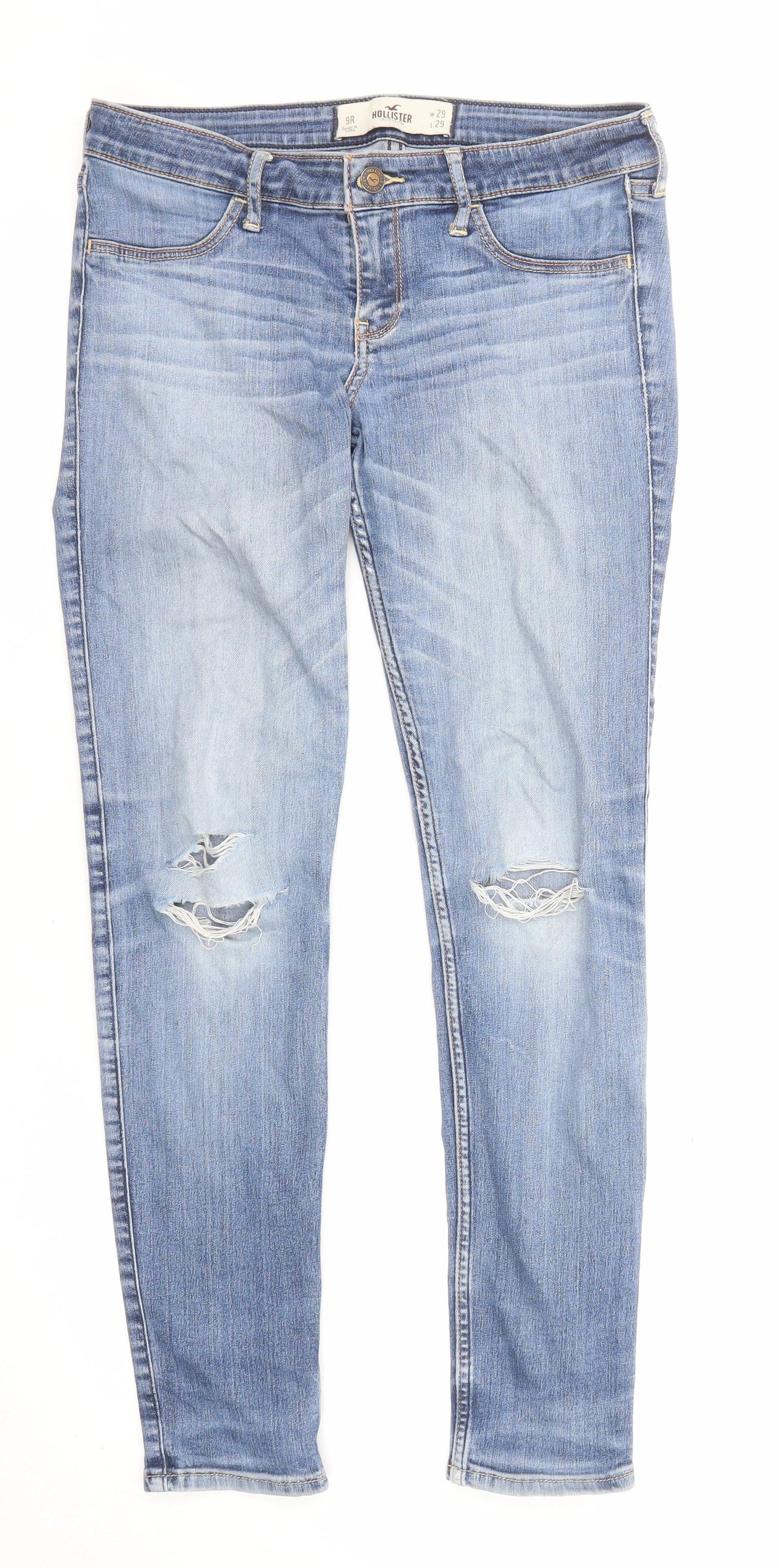Hollister Womens Blue Cotton Skinny Jeans Size 29 in L29 in Regular Zip