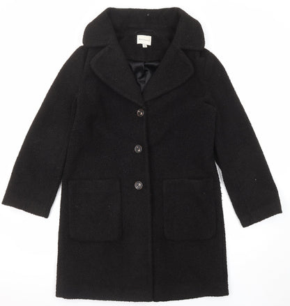 Womens UK Size 10 Warehouse Black Overcoat