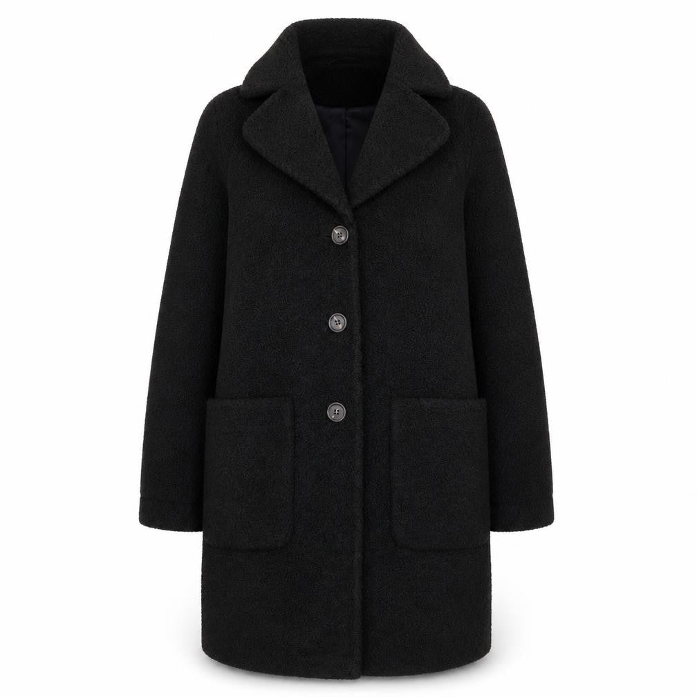 Womens UK Size 10 Warehouse Black Overcoat