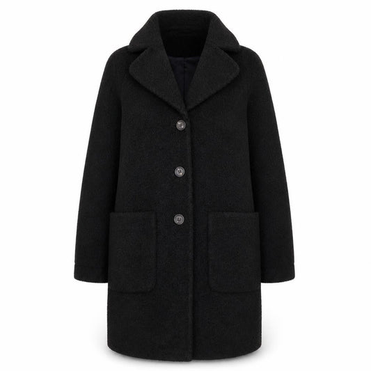 Womens UK Size 10 Warehouse Black Overcoat