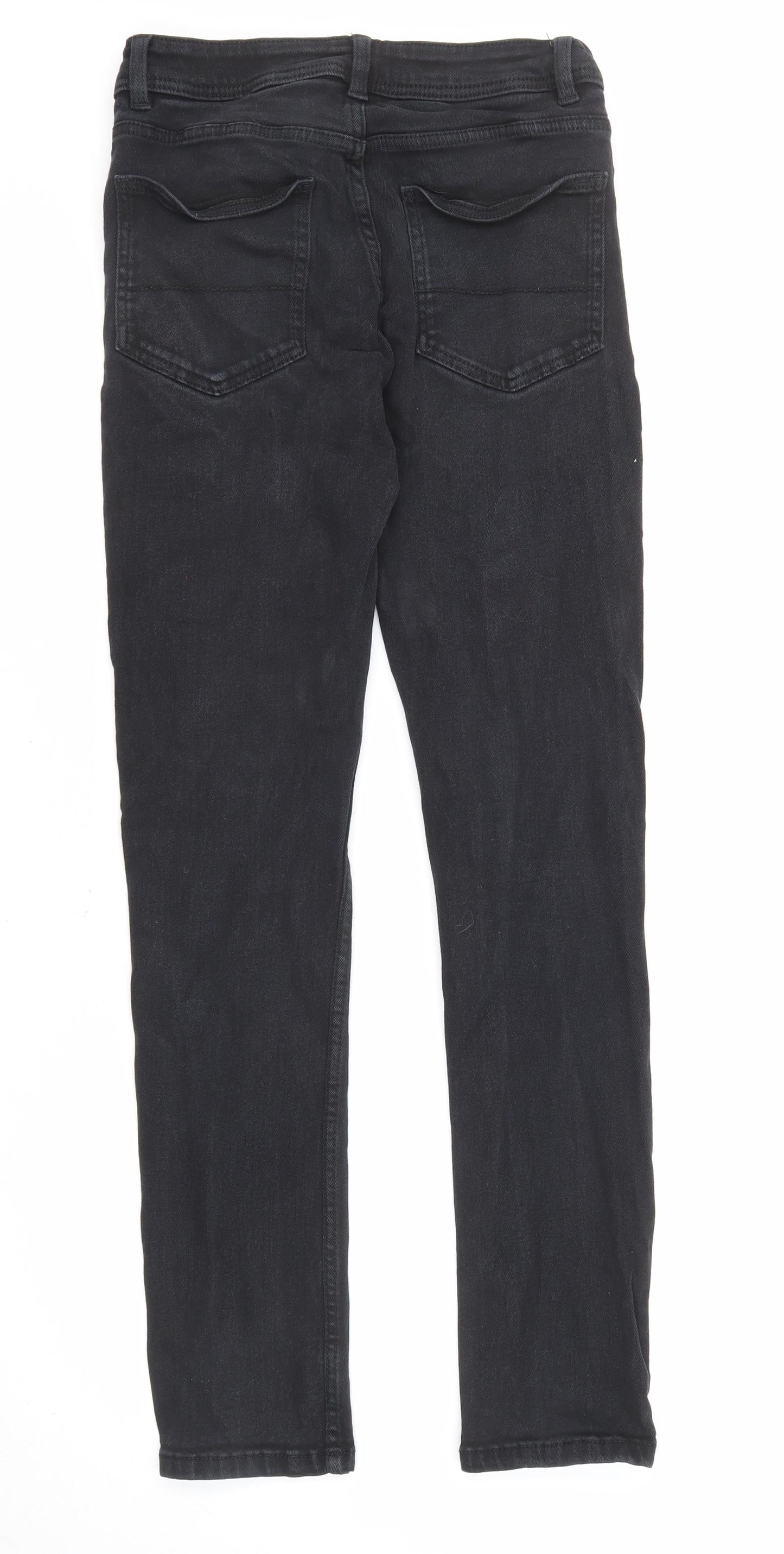 Denim & Co. Mens Black Cotton Tapered Jeans Size 28 in L32 in Regular Zip