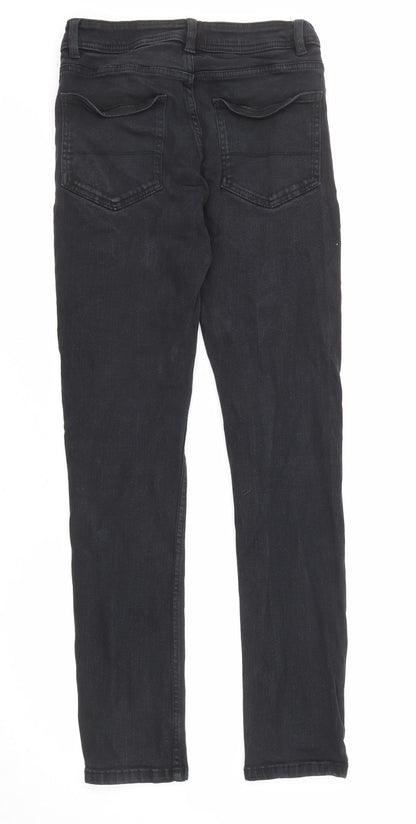 Denim & Co. Mens Black Cotton Tapered Jeans Size 28 in L32 in Regular Zip