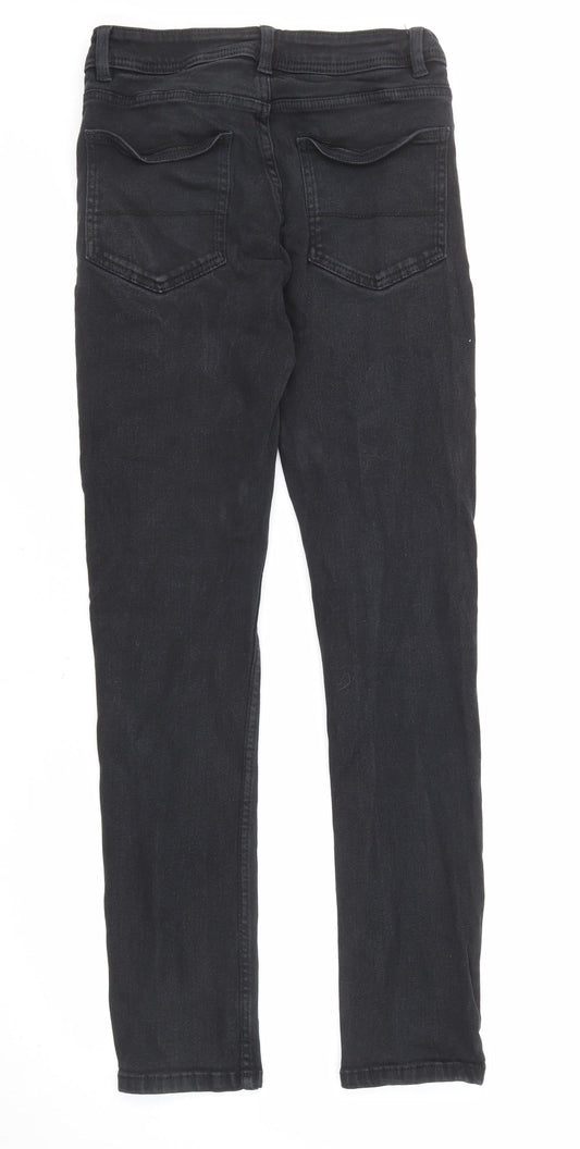 Denim & Co. Mens Black Cotton Tapered Jeans Size 28 in L32 in Regular Zip