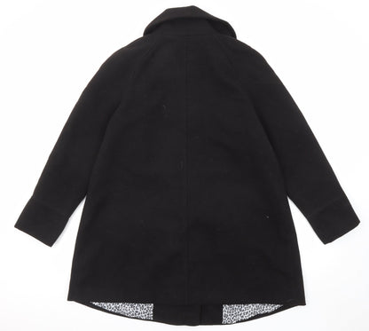 Womens UK Size 14 M&Co Black Overcoat