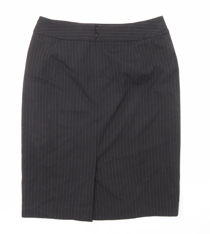 The Department Womens Black Striped Polyester Straight & Pencil Skirt Size 10 Zip