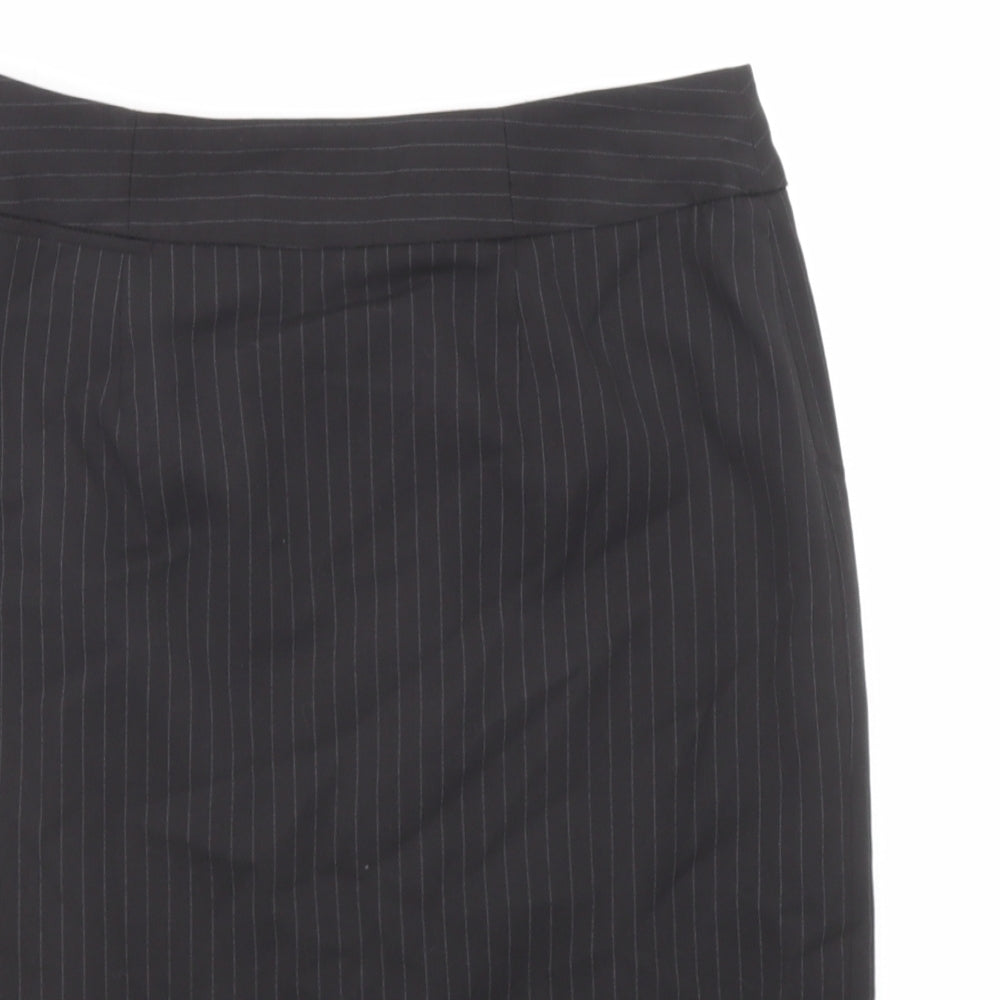 The Department Womens Black Striped Polyester Straight & Pencil Skirt Size 10 Zip