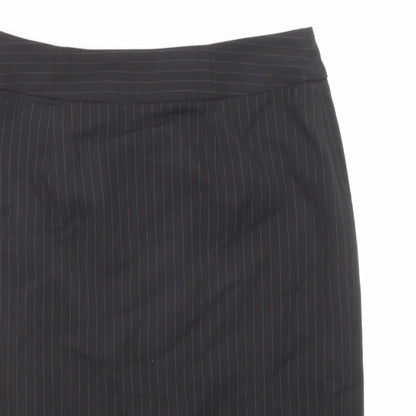 The Department Womens Black Striped Polyester Straight & Pencil Skirt Size 10 Zip