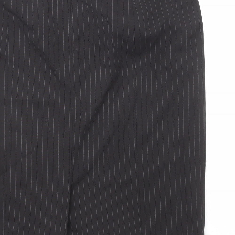 The Department Womens Black Striped Polyester Straight & Pencil Skirt Size 10 Zip