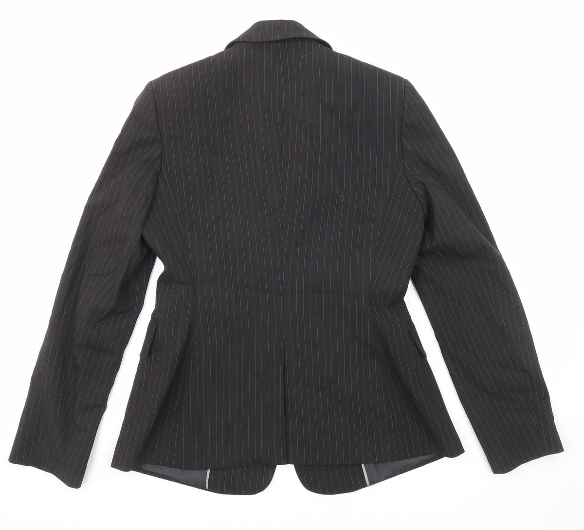 The Department Womens Black Striped Polyester Jacket Blazer Size 8